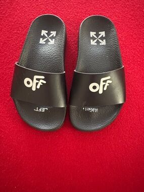 Off-White Black and White Logo Slide Sandals